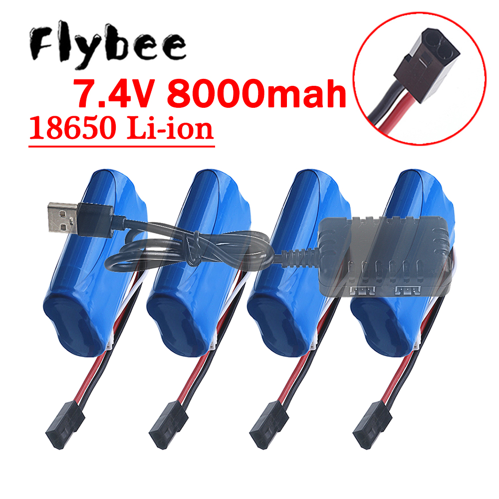 Rc Hobby Vehicles - (5500 Plug) 18650 7.4V 8000Mah Battery,