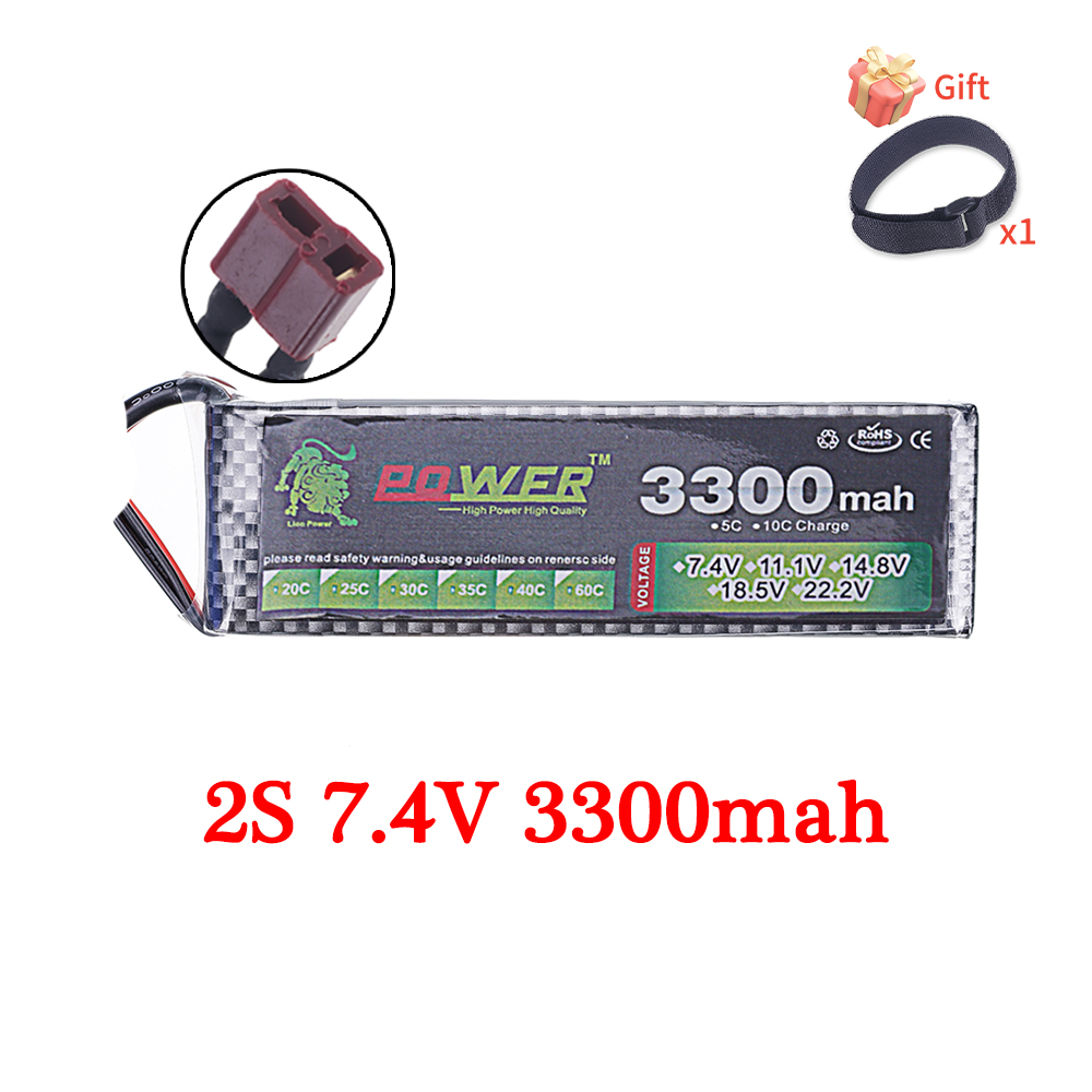 60C Lipo Battery 3300mAh 7.4V  - đánh giá và giá Rc Hobby Trucks